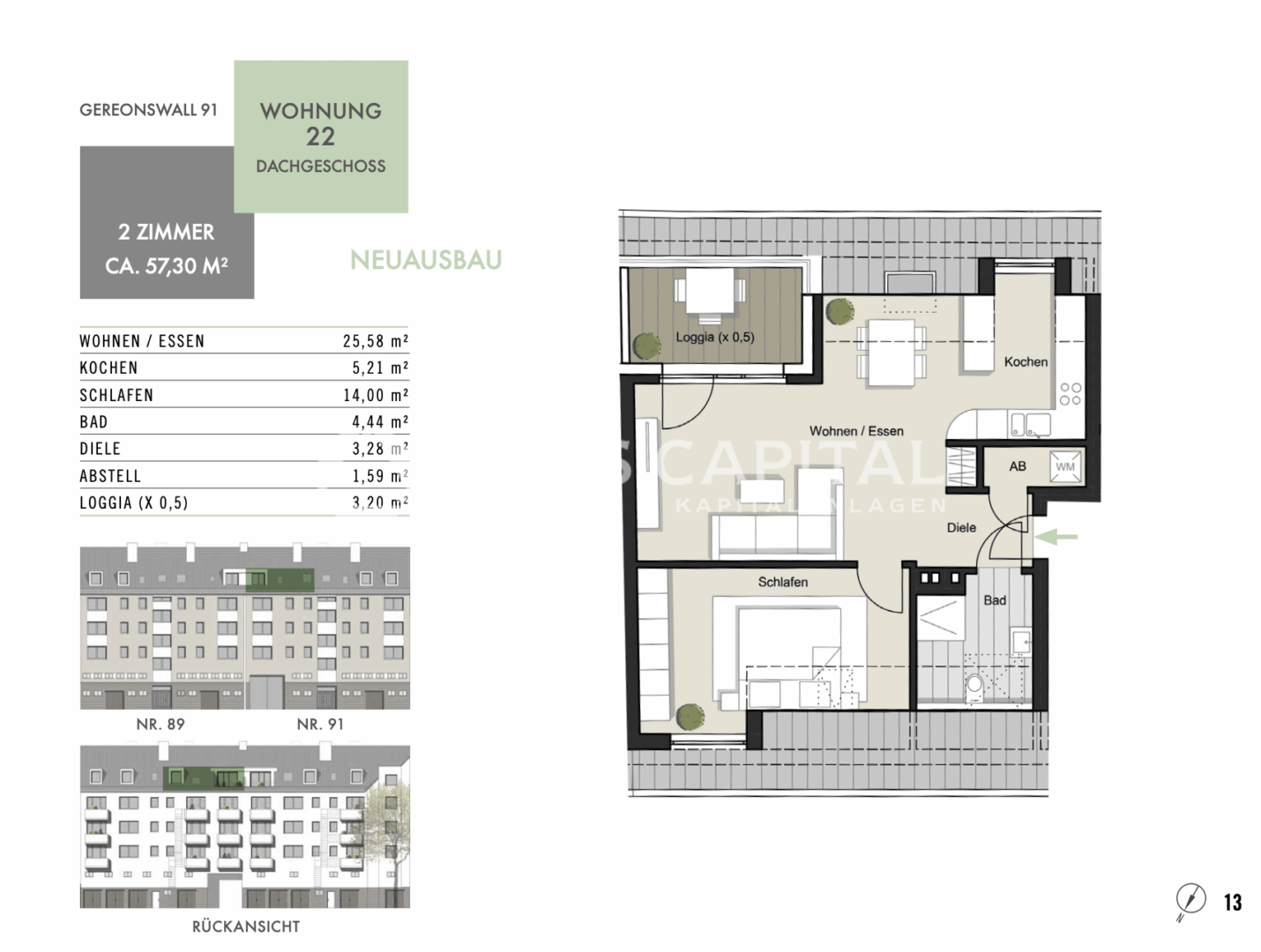 Grundriss 2-Zimmer